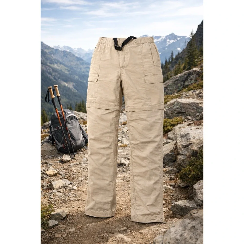 The North Face‎ Convertible CARGO BELTED Pants Mens XL TAN Nylon Outdoor FISHING
